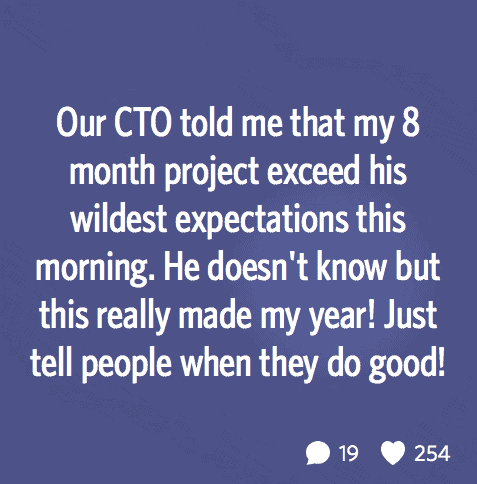 Manager Secret: Praise from a CTO can make their year