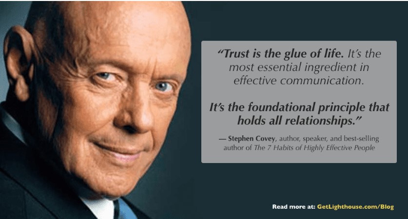 trusting your team is something bill walsh and stephen covey advocated for