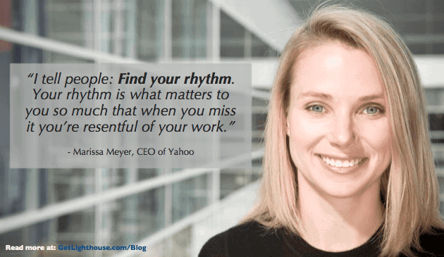 marissa mayer - find your rhythm so you can be a better manager