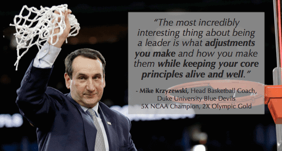 Leadership Paradox: Coach K on being consistent on principles and inconsistent on approaches