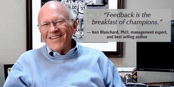 motivating employees means giving feedback like Ken Blanchard suggests