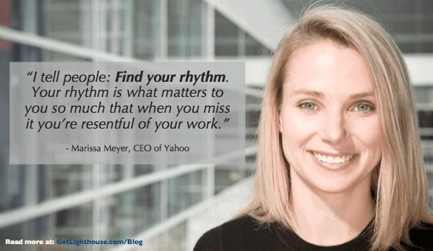 how to be a better leader and learn rhythm like marissa meyer suggests