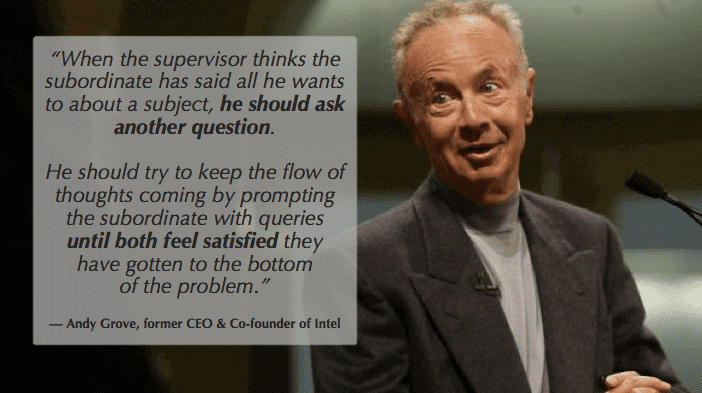 To get out of Management Debt, ask one more questions like Andy Grove