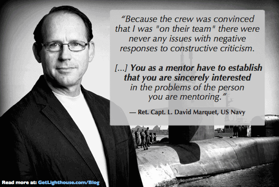 afraid at work - Capt David Marquet shows us feedback is better received when you care about the.