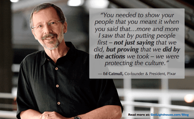 Having regular check-ins is a way of demonstrating you care which Ed Catmull knows matters