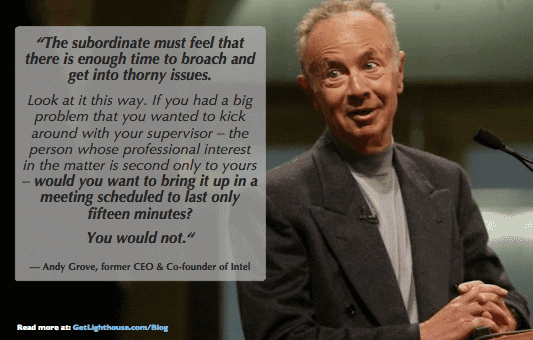 bad leader unhappy team - Andy Grove knows you need time to get into hard topics