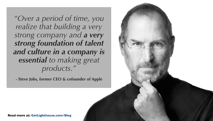 steve jobs knows the importance of culture and to promote from within