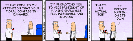 learned helplessness - dilbert knows it kills employee engagement