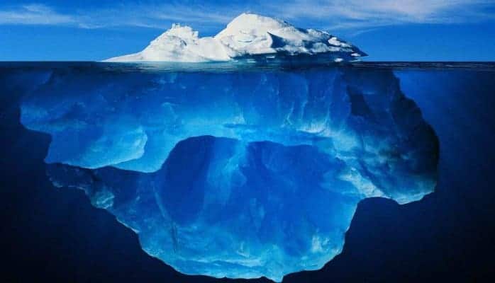 organizational problems are caused by managers that are like the problem under the iceberg water line