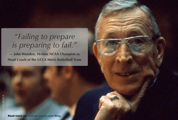 John Wooden about failing