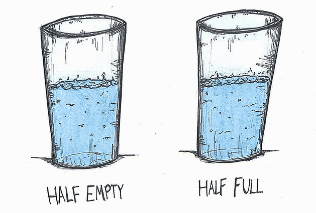 a positive outlook is glass half full