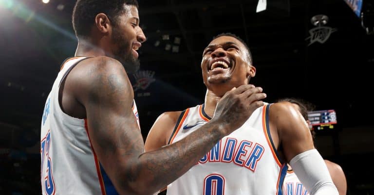 best friend at work work bff paul george and russell westbrook