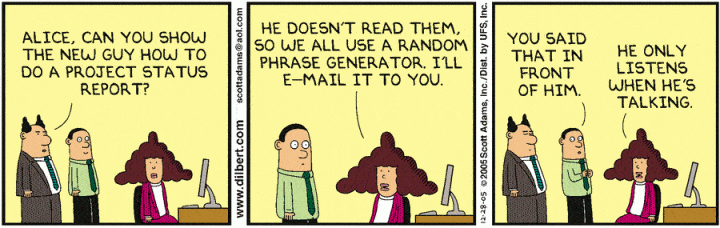 get buy in dilbert status updates that matter