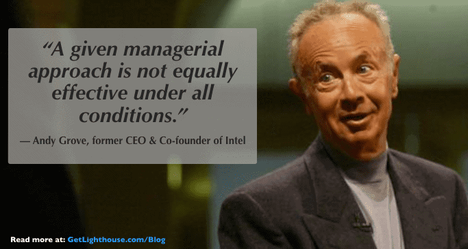 managers must become coaches which means being like andy grove
