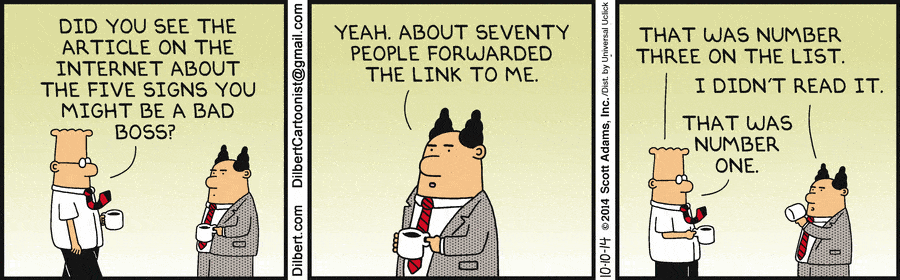 Low employee morale - don't listen and your team will be unmotivated dilbert comic