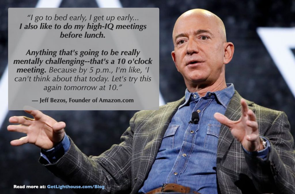 Jeff Bezos' quote about his routine jeff bezos's leadership qualities