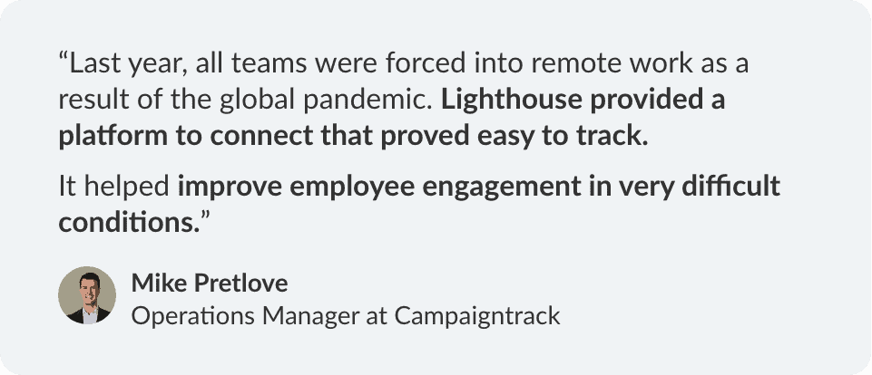 Quote Mike Pretlove transition to remote work