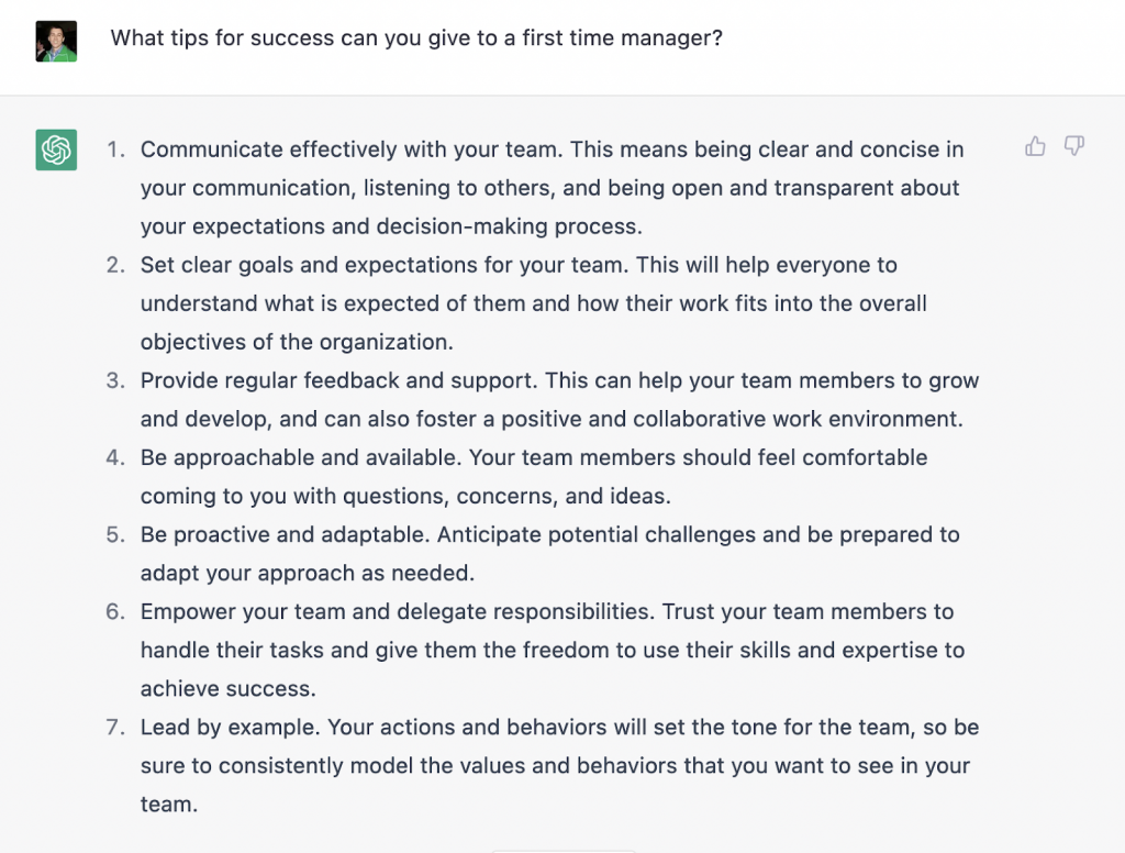 Communicate effectively with your team. This means being clear and concise in your communication, listening to others, and being open and transparent about your expectations and decision-making process.
Set clear goals and expectations for your team. This will help everyone to understand what is expected of them and how their work fits into the overall objectives of the organization.
Provide regular feedback and support. This can help your team members to grow and develop, and can also foster a positive and collaborative work environment.
Be approachable and available. Your team members should feel comfortable coming to you with questions, concerns, and ideas.
Be proactive and adaptable. Anticipate potential challenges and be prepared to adapt your approach as needed.
Empower your team and delegate responsibilities. Trust your team members to handle their tasks and give them the freedom to use their skills and expertise to achieve success.
Lead by example. Your actions and behaviors will set the tone for the team, so be sure to consistently model the values and behaviors that you want to see in your team.