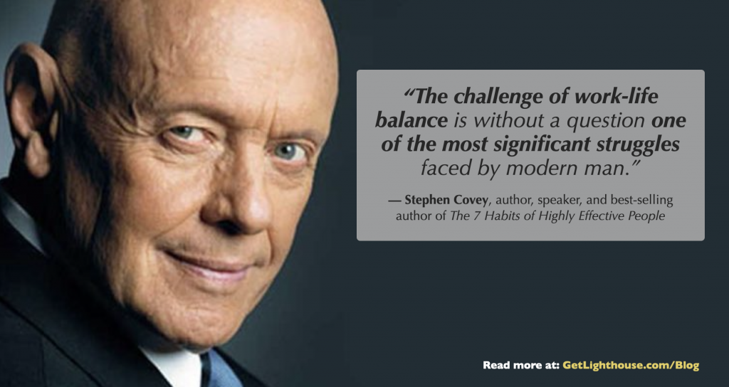 Stephen Richard Covey about work-life balance