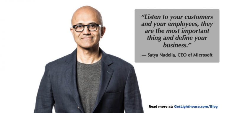 Satya Nadella Microsoft servant leadership listen to customers and employees