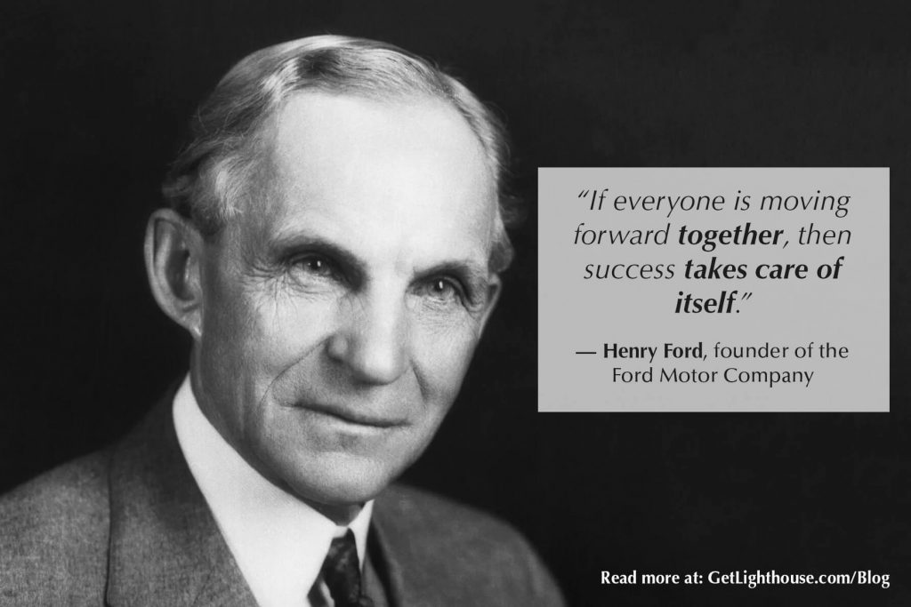 Henry Ford's quote about the importance of working together