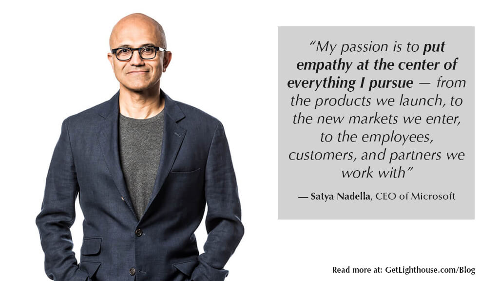 Satya Nadella sharing servant leadership quotes