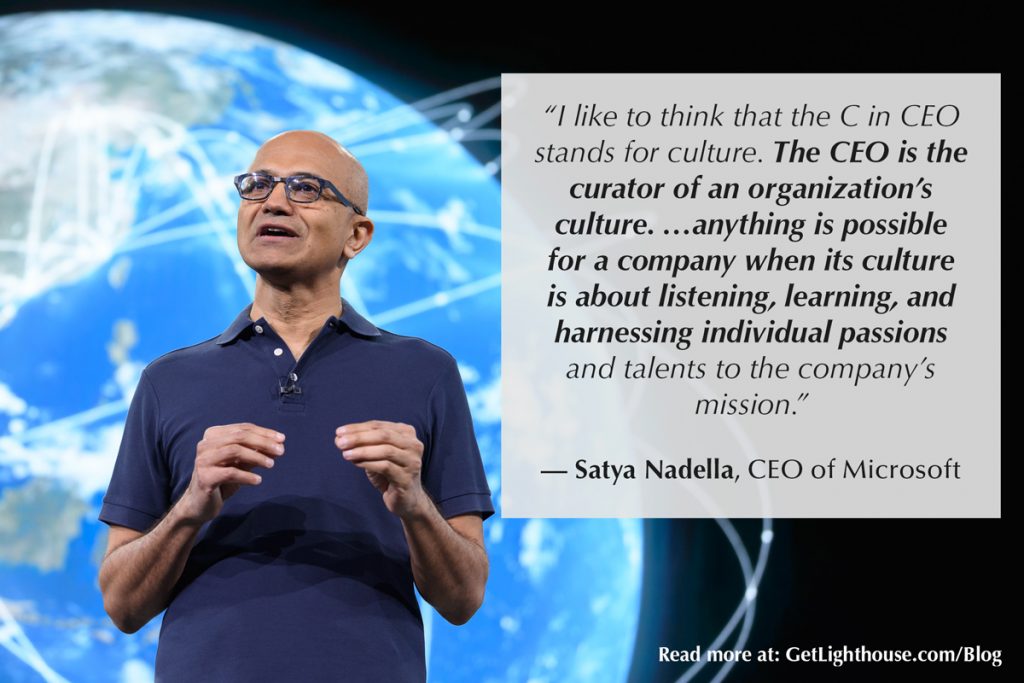 Quote about Satya Nadella's Leadership style