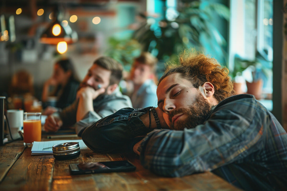 An employee got a sleep on a bad meeting