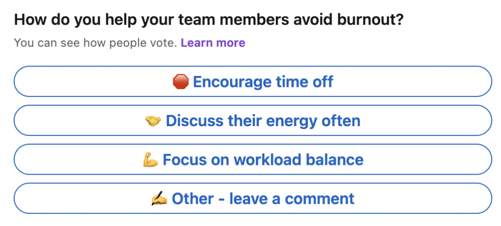 help team members avoid burnout